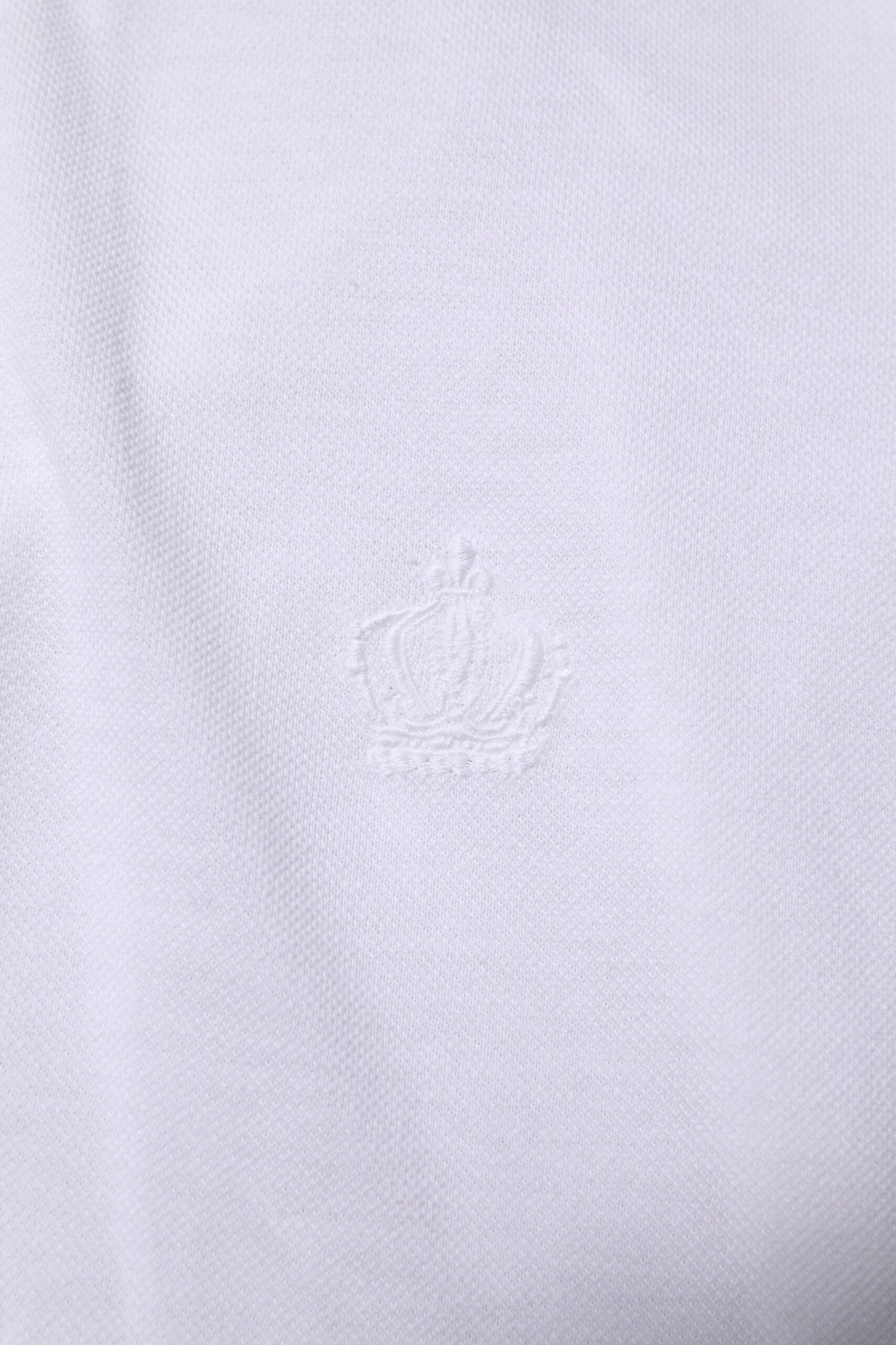 White Collared Men Short Sleeve Crown T-shirt