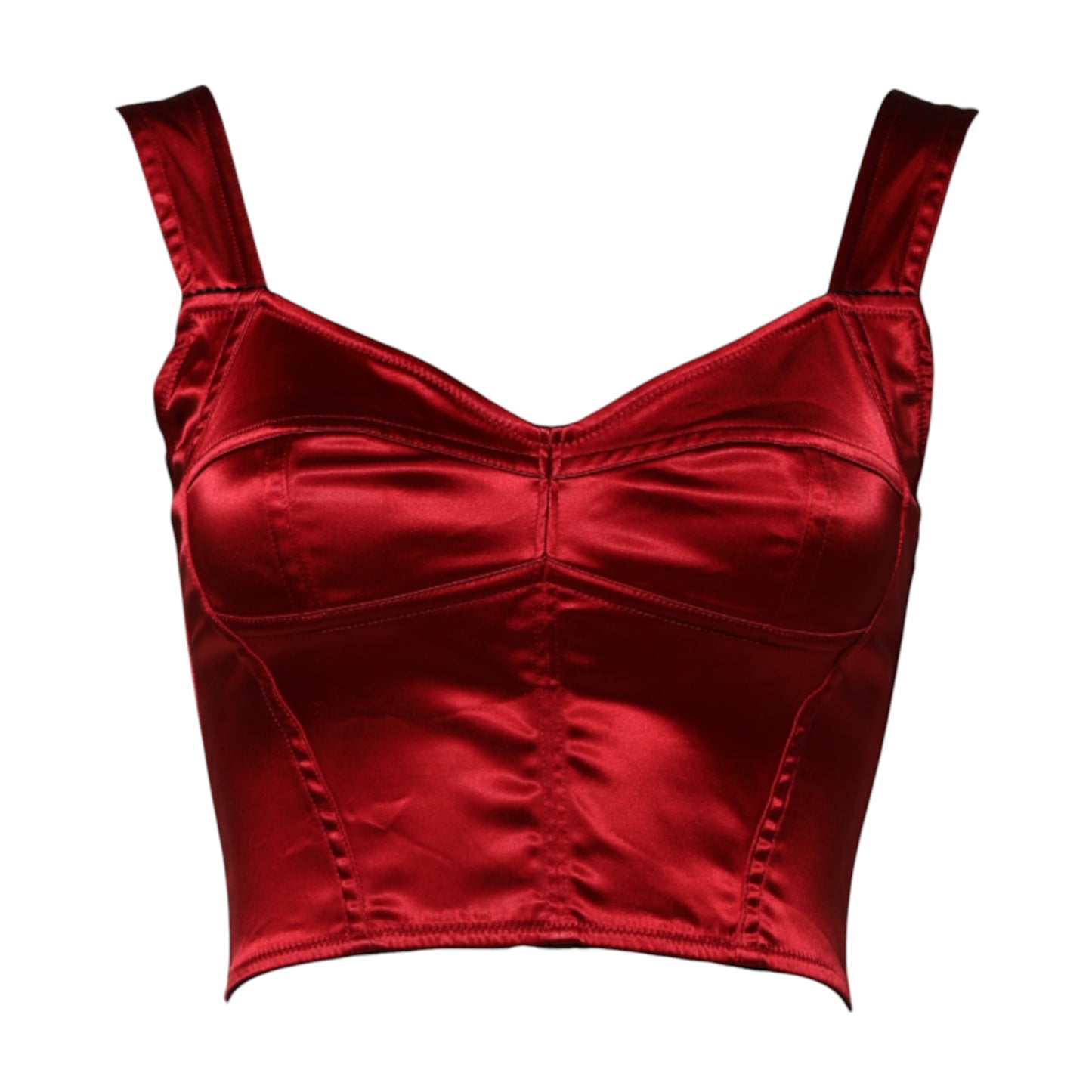 Red Bustier Sleeveless Corset Cropped Top