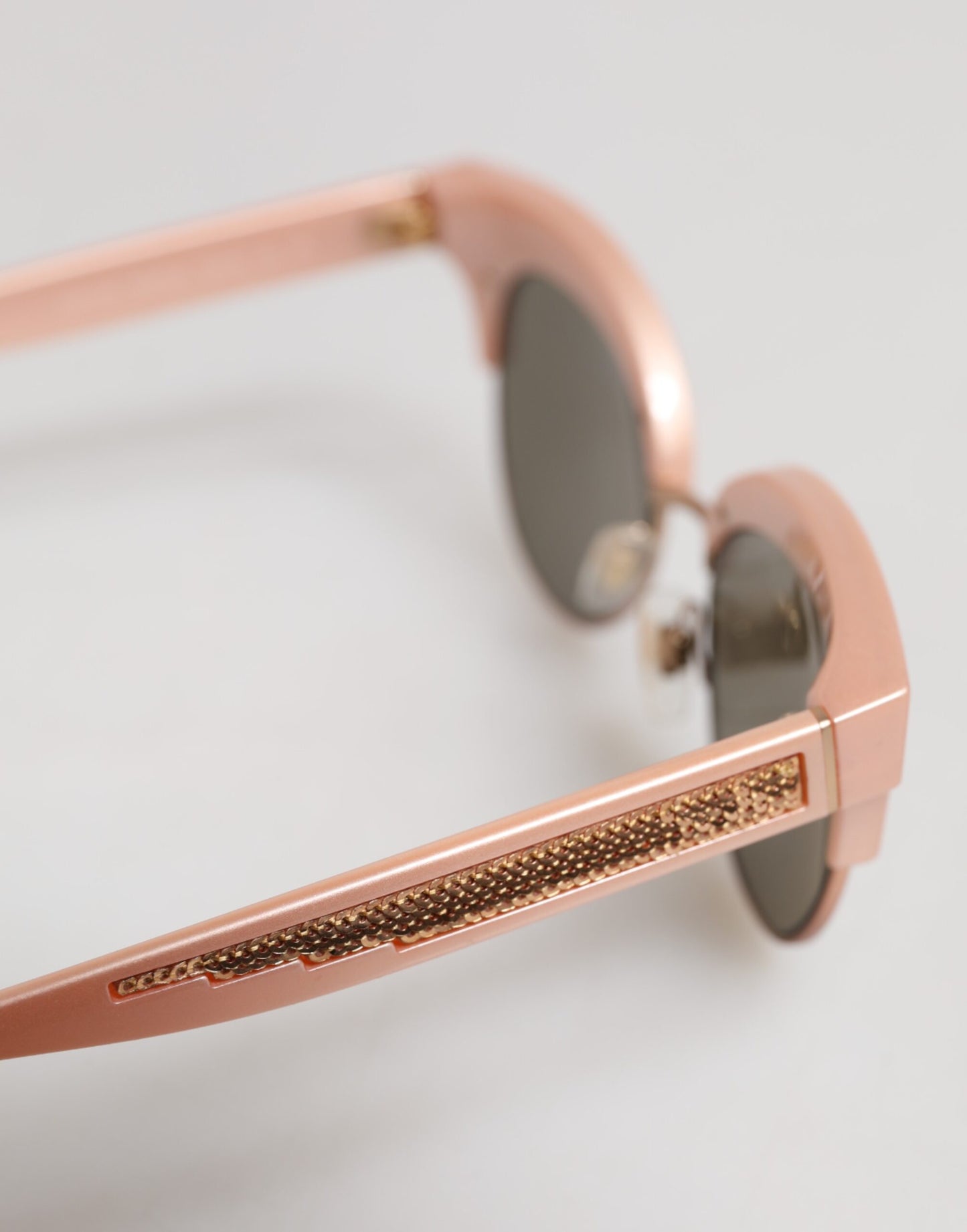 Pink Gold Mirrored Cat Eye DG6109 Sequined Sunglasses