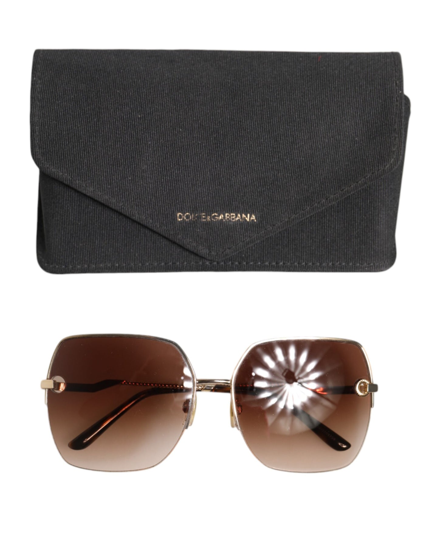 Gold Brown Gradient Square DG2267 Eyewear Sunglasses