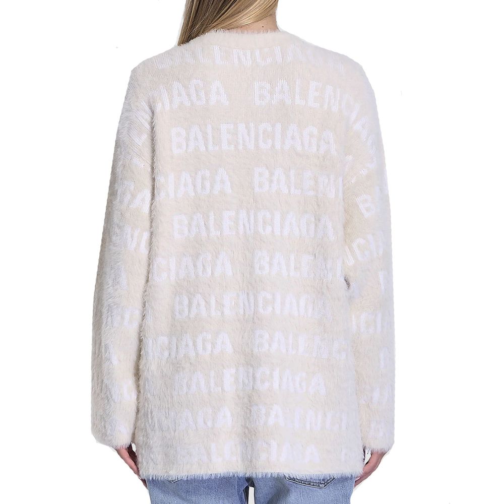 Wool Blend Jacquard Cardigan