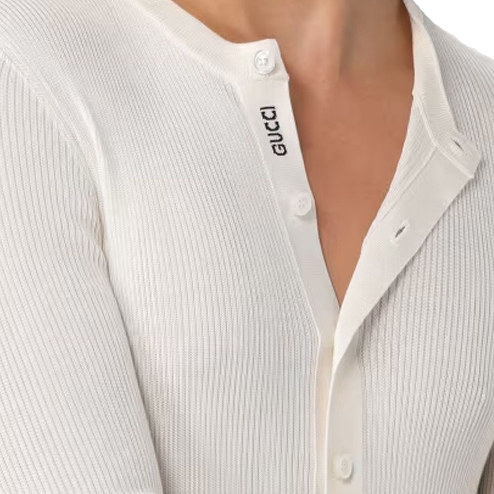 Ribbed-Knit Silk T-Shirt