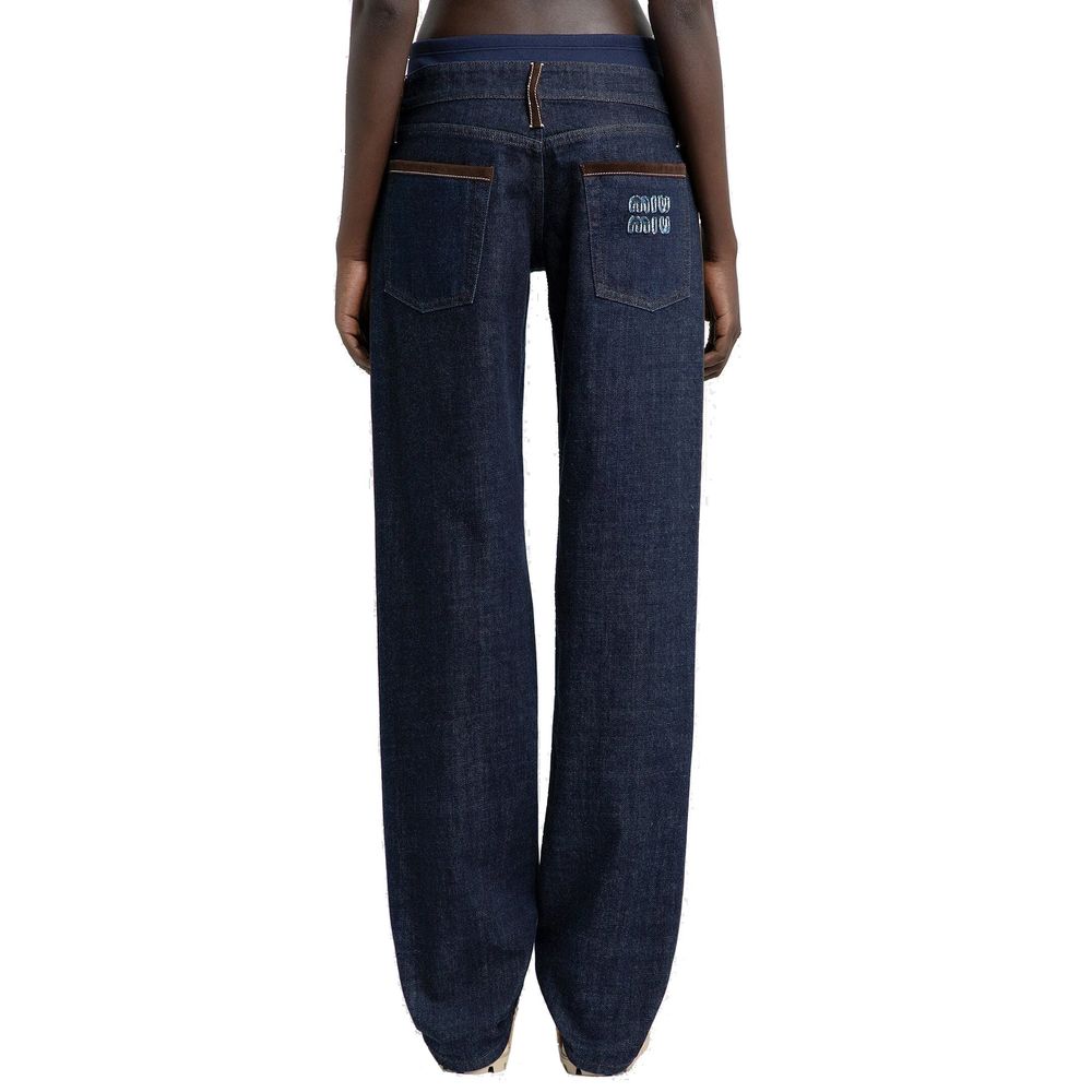 Piped-Trim Denim Jeans