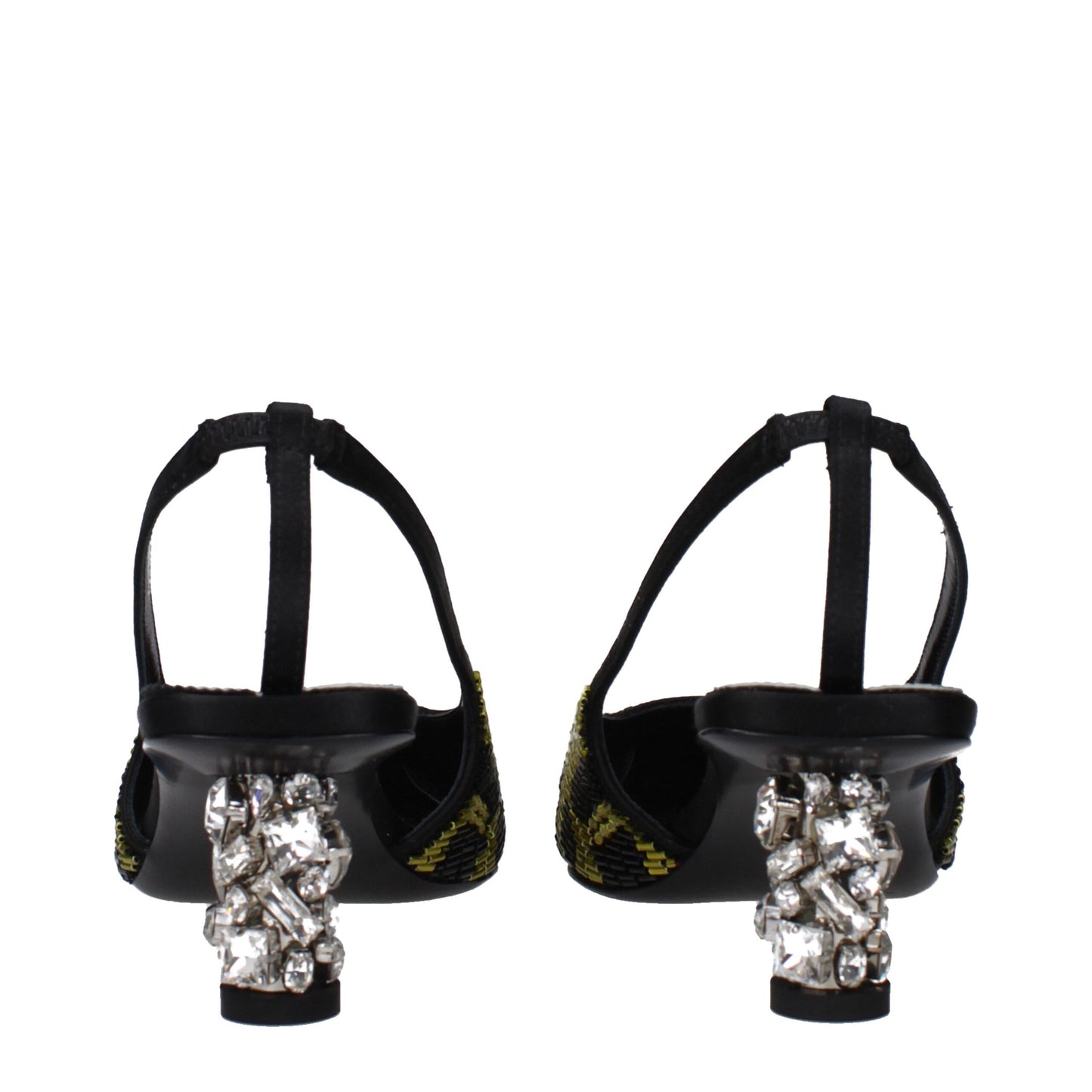 Yellow Satin Stiletto Heels Sandals