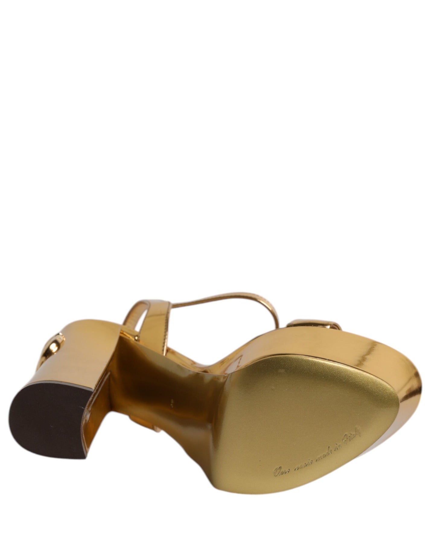 Gold Leather Platform Keira Sandals Shoes