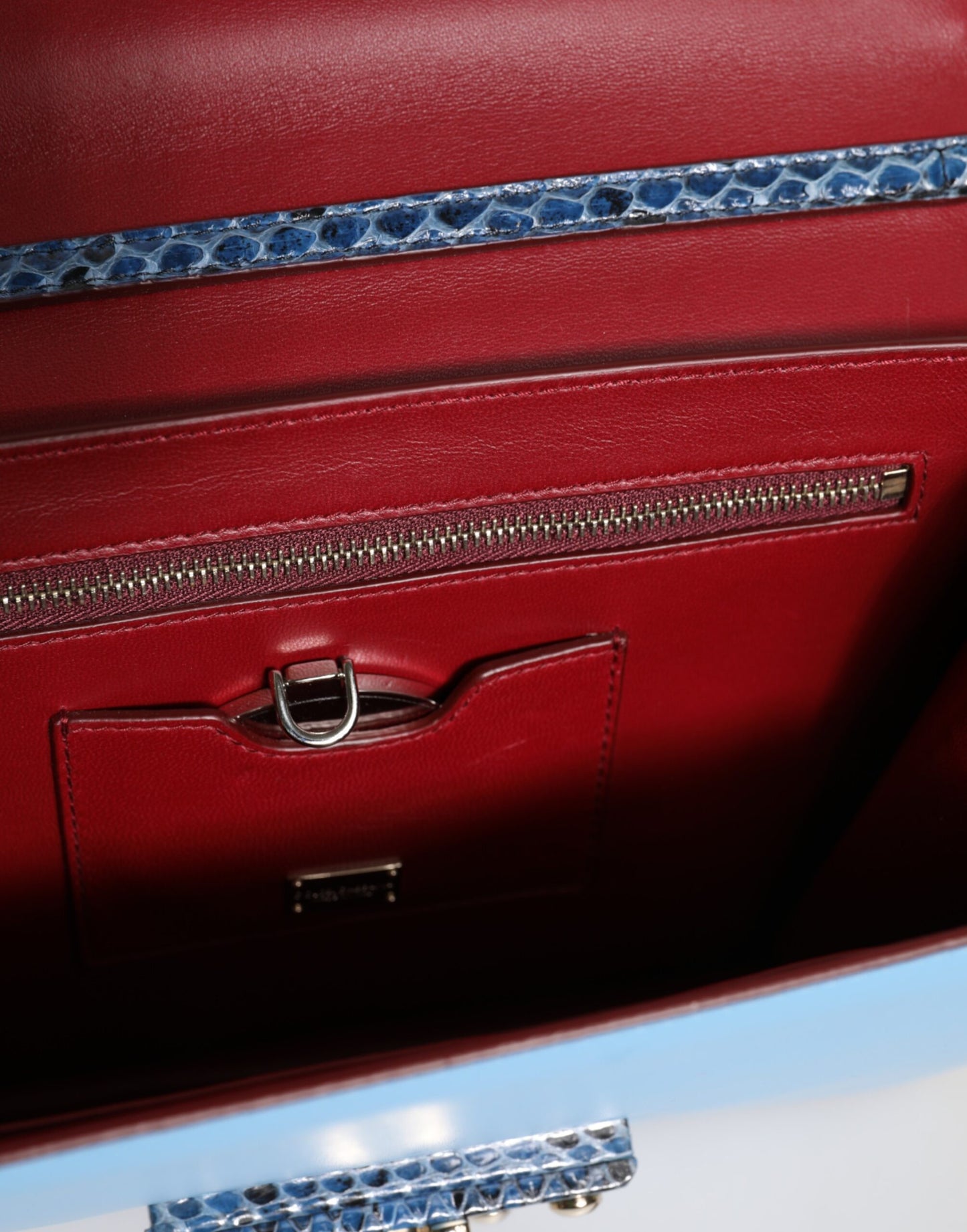 Blue Beige Exotic Leather LUCIA Crossbody Bag