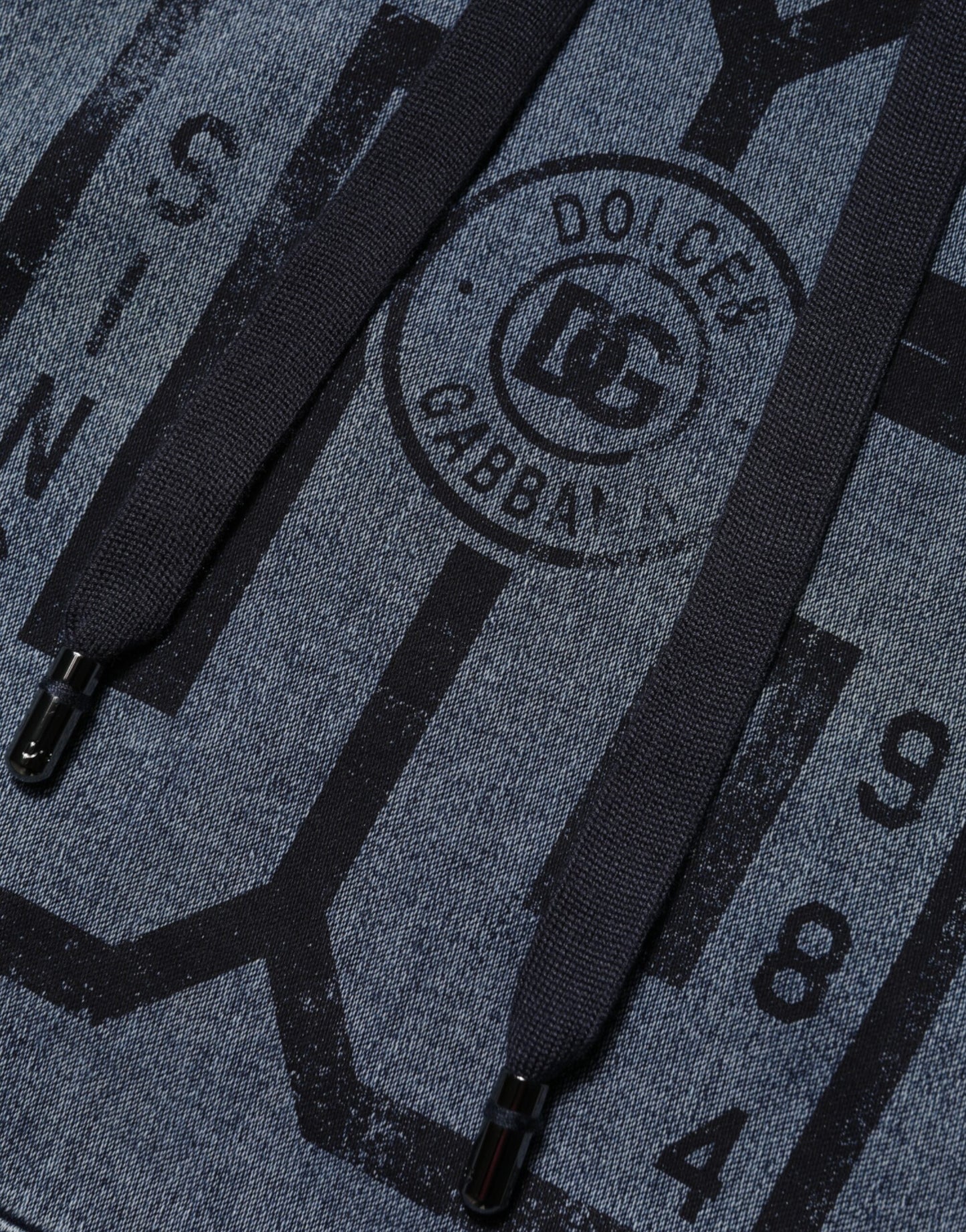 Dolce & Gabbana Blue Cotton Blend Hooded Sweatshirt Sweater