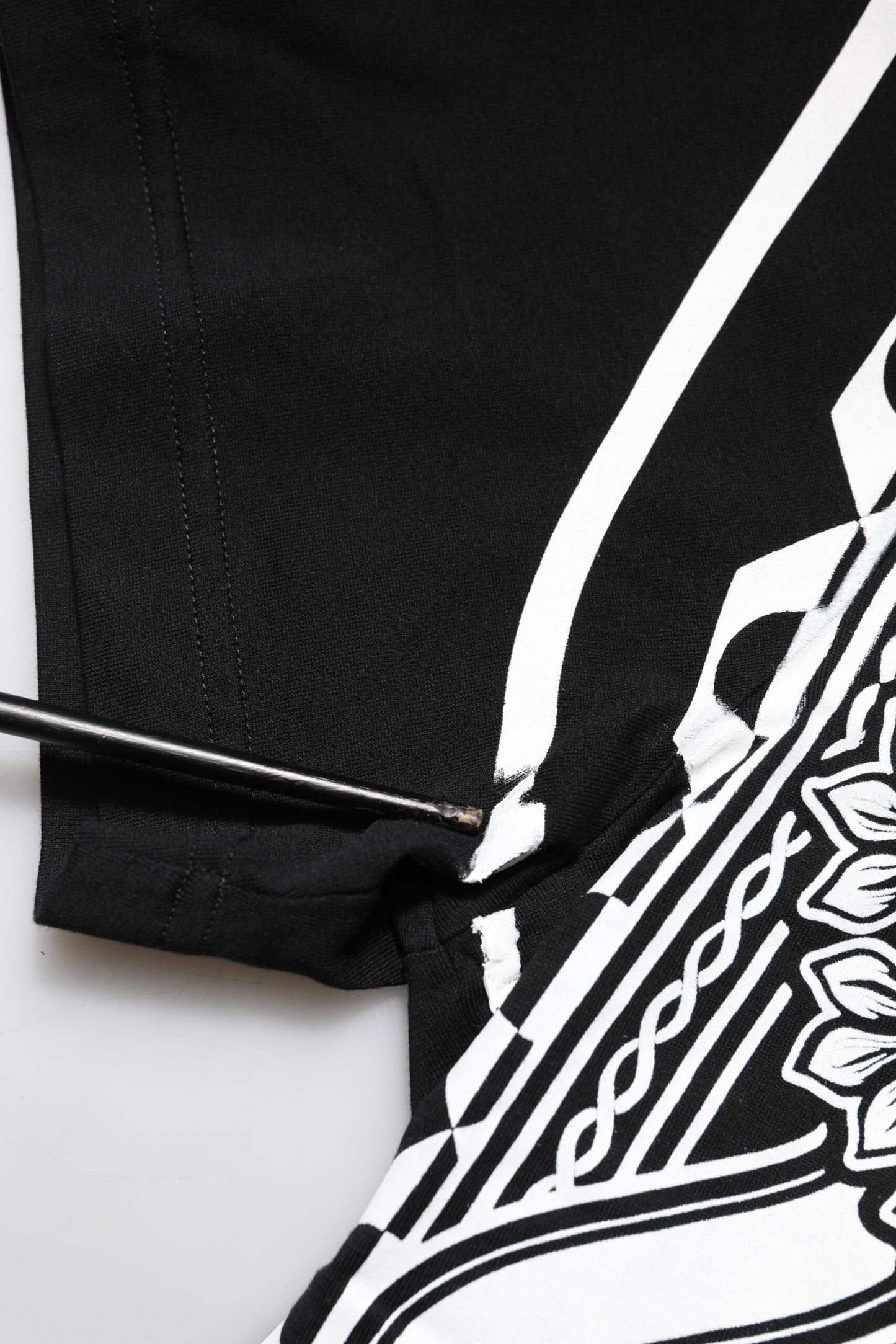 Black Bandana Print Cotton Crew Neck T-shirt