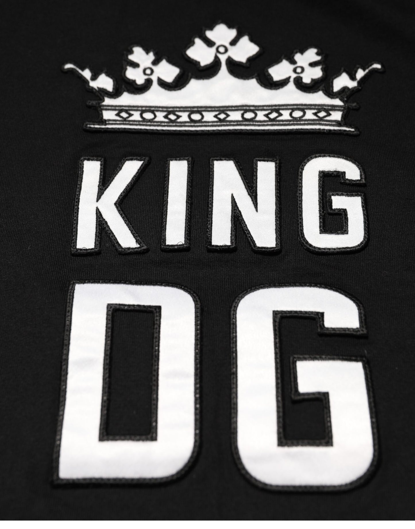 Black DG King Crown Cotton Crew Neck T-shirt