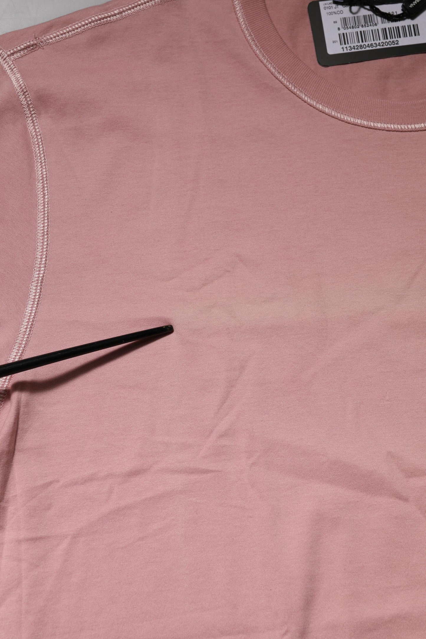 Pink Logo Plaque Cotton Crew Neck T-shirt