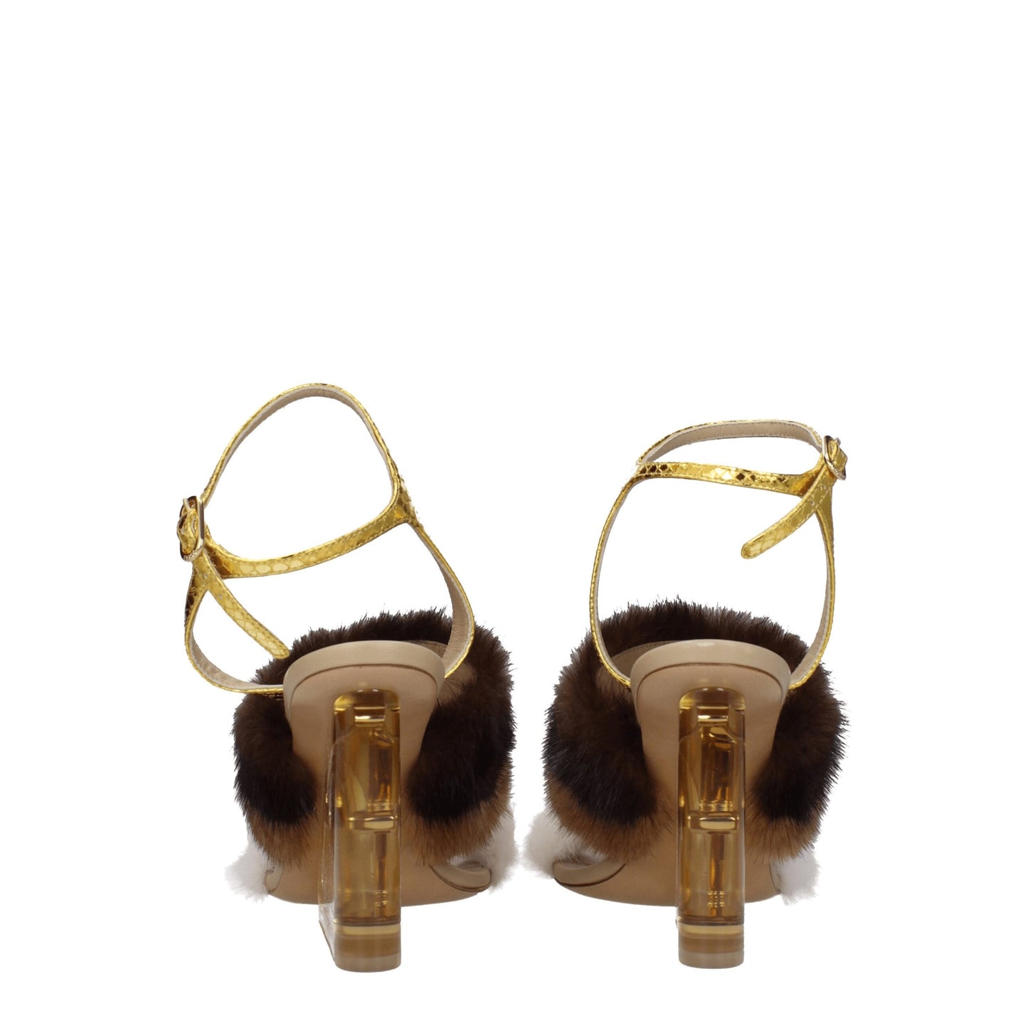Brown Mink Strap-Ons Sandals