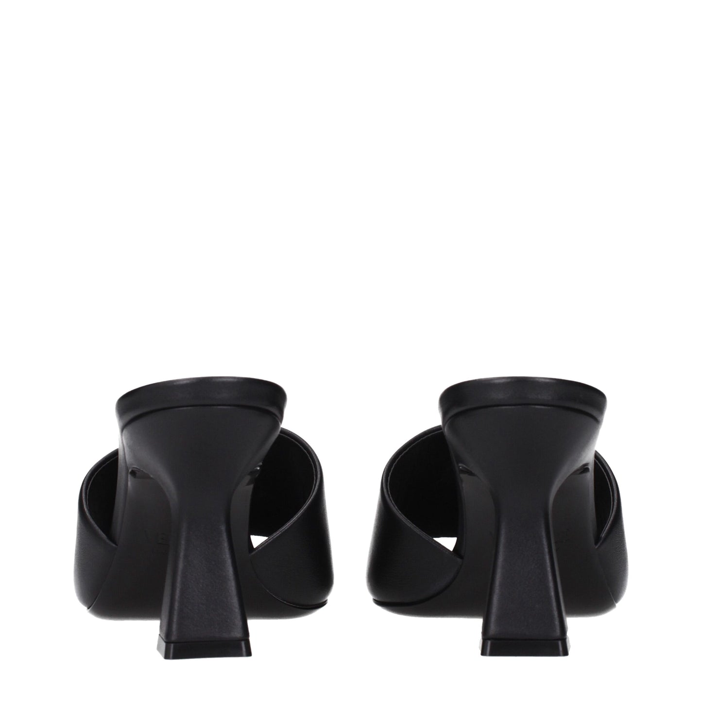 Black Leather Stiletto Heels Sandals