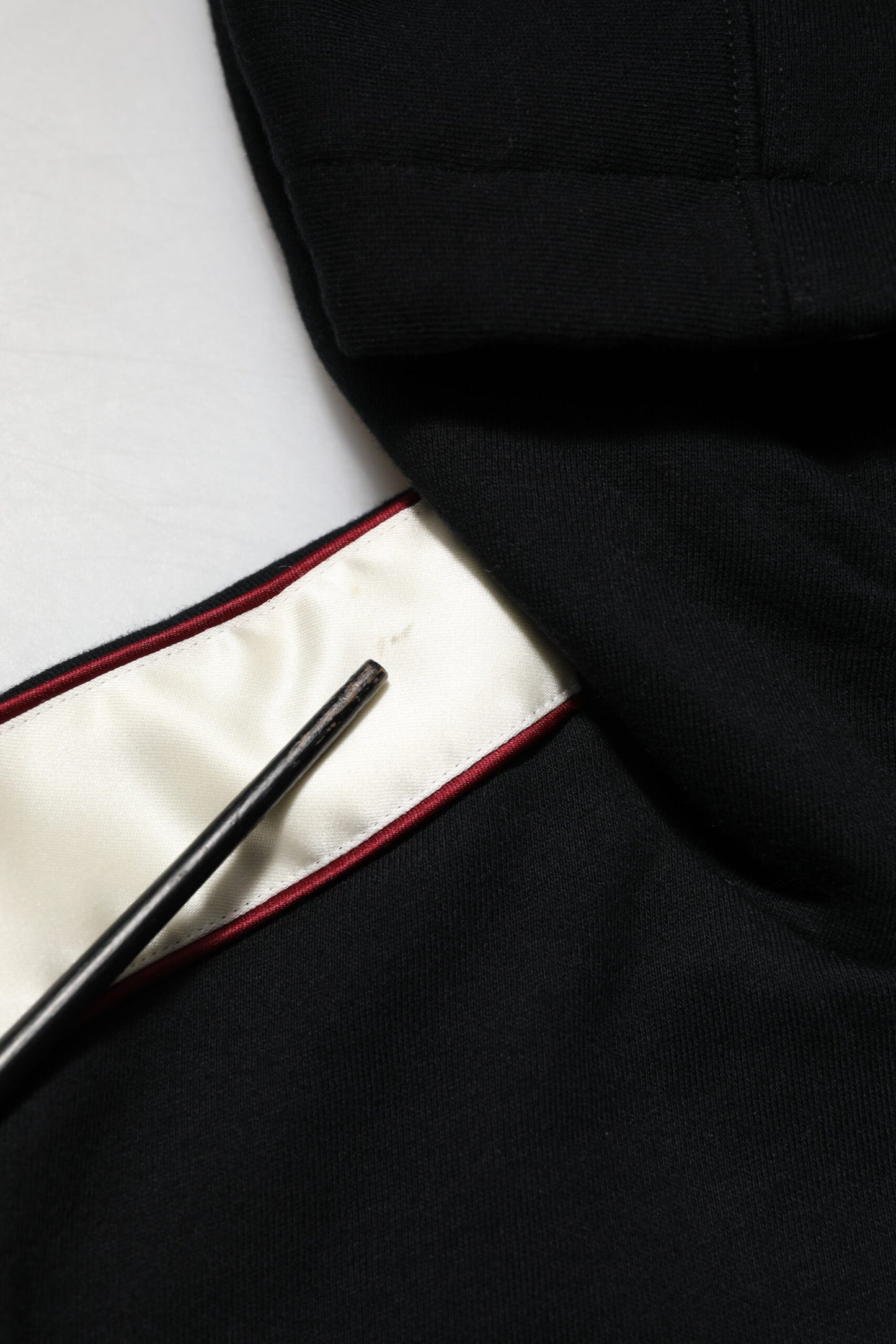 Black Cotton Plaque Track Cardigan Sweater