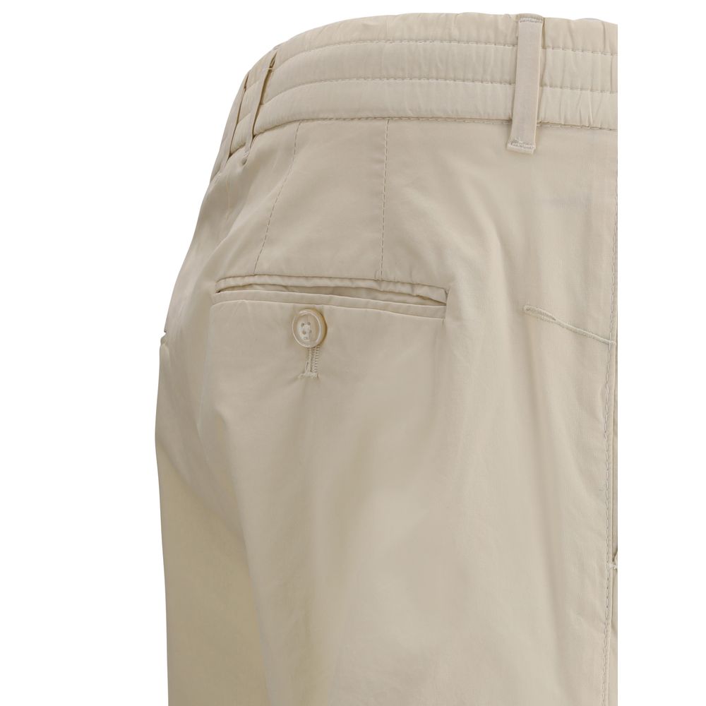 Cruna Beige Cotton Casual Pants
