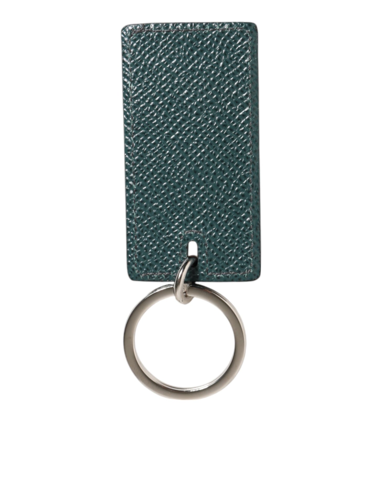 Army Green Leather Logo Metal Ring Men Keychain Keyring