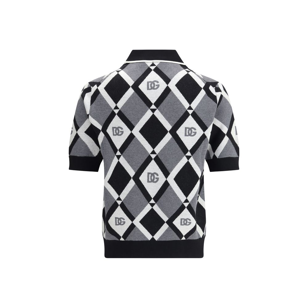 Diamond knit Polo Sweater