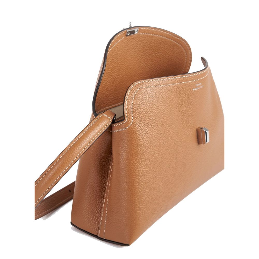 T-Lock grained-leather clutch Bag