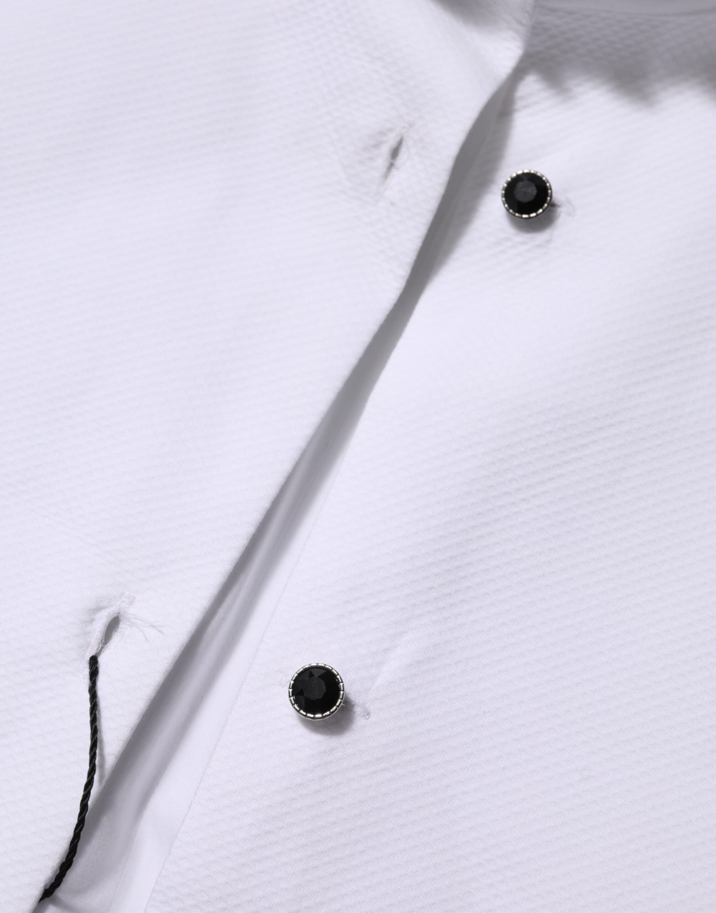 White Cotton Tuxedo Bib Long Sleeve Dress Shirt