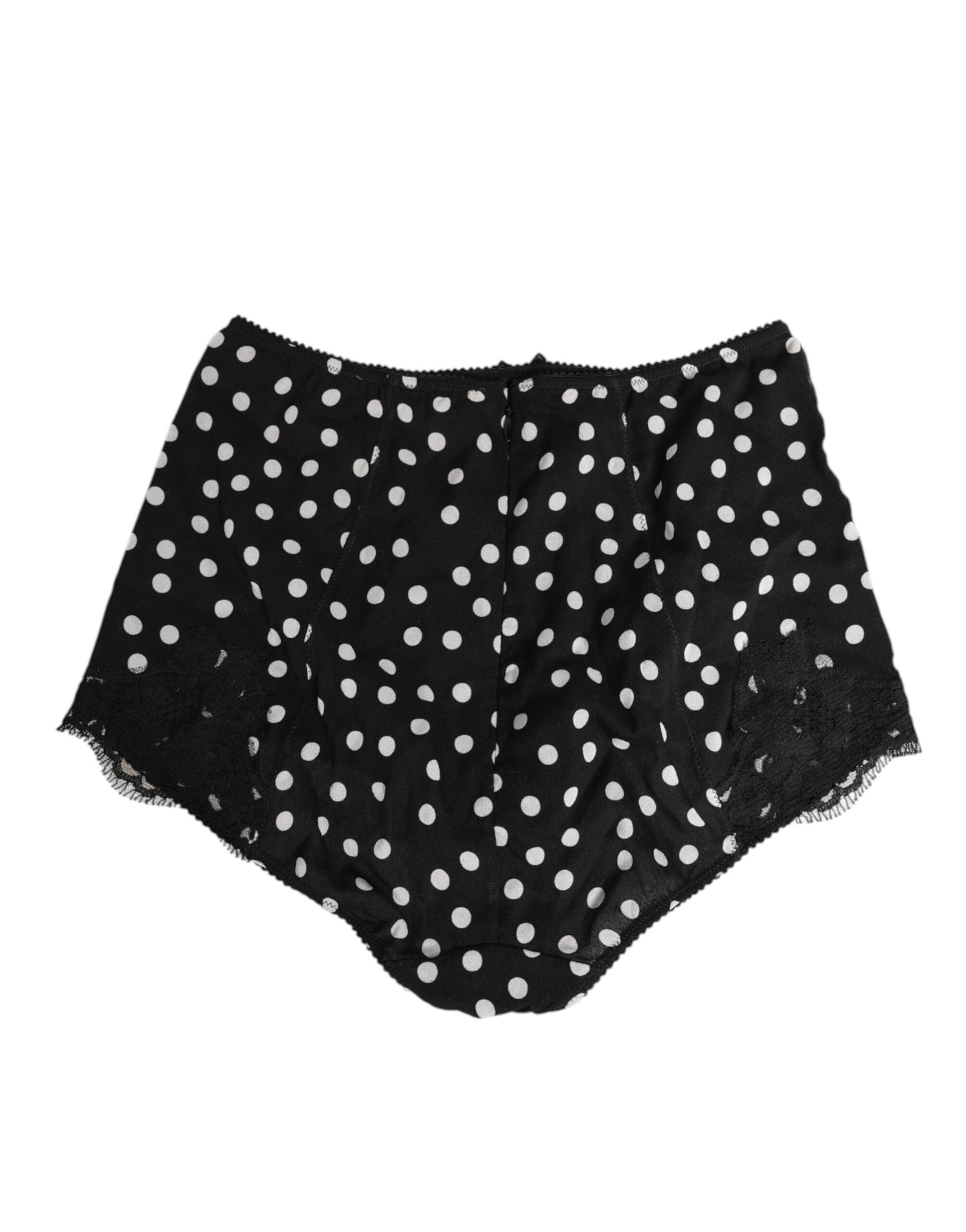 Black White Polka Dot Silk Slip Panty Underwear
