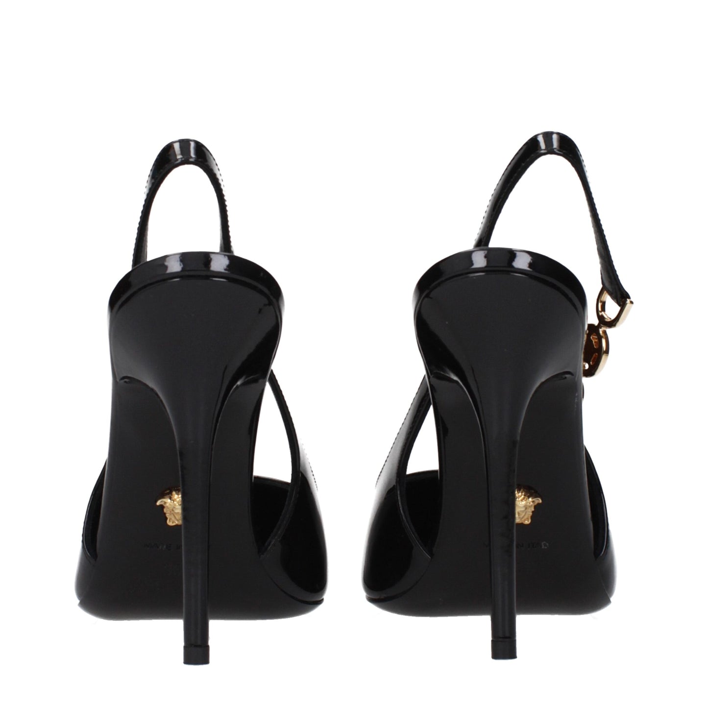 Black Leather High Heel Pumps