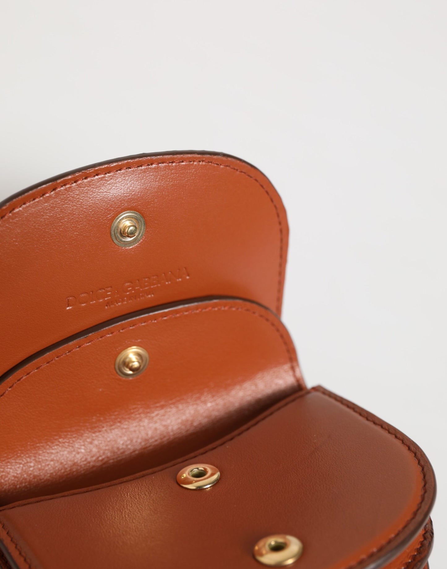 Dolce & Gabbana Brown Leopard Print Calf Leather Small Coin Purse Wallet