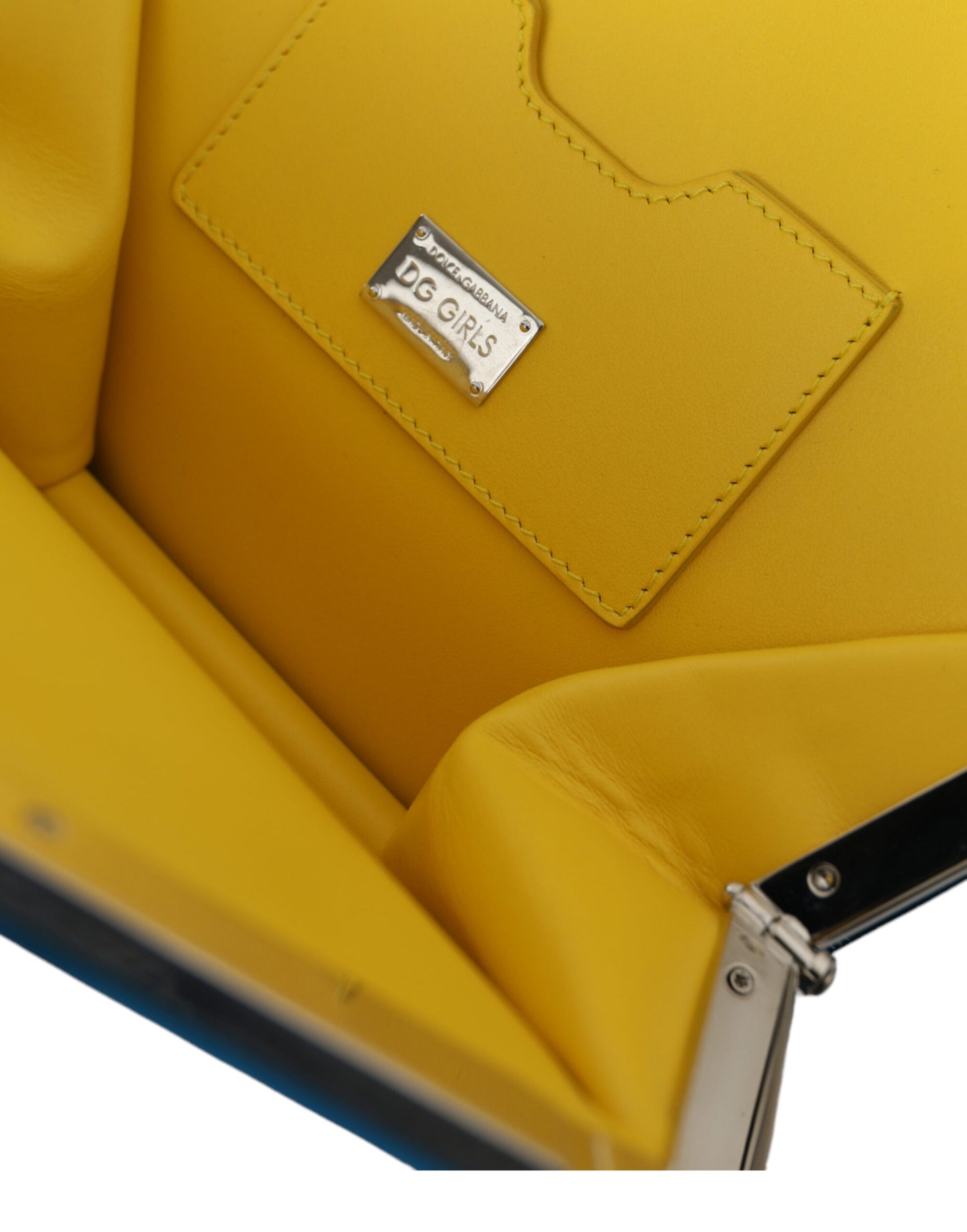 Blue Patent Leather Hashtag DG Shoulder Chain Flap Bag