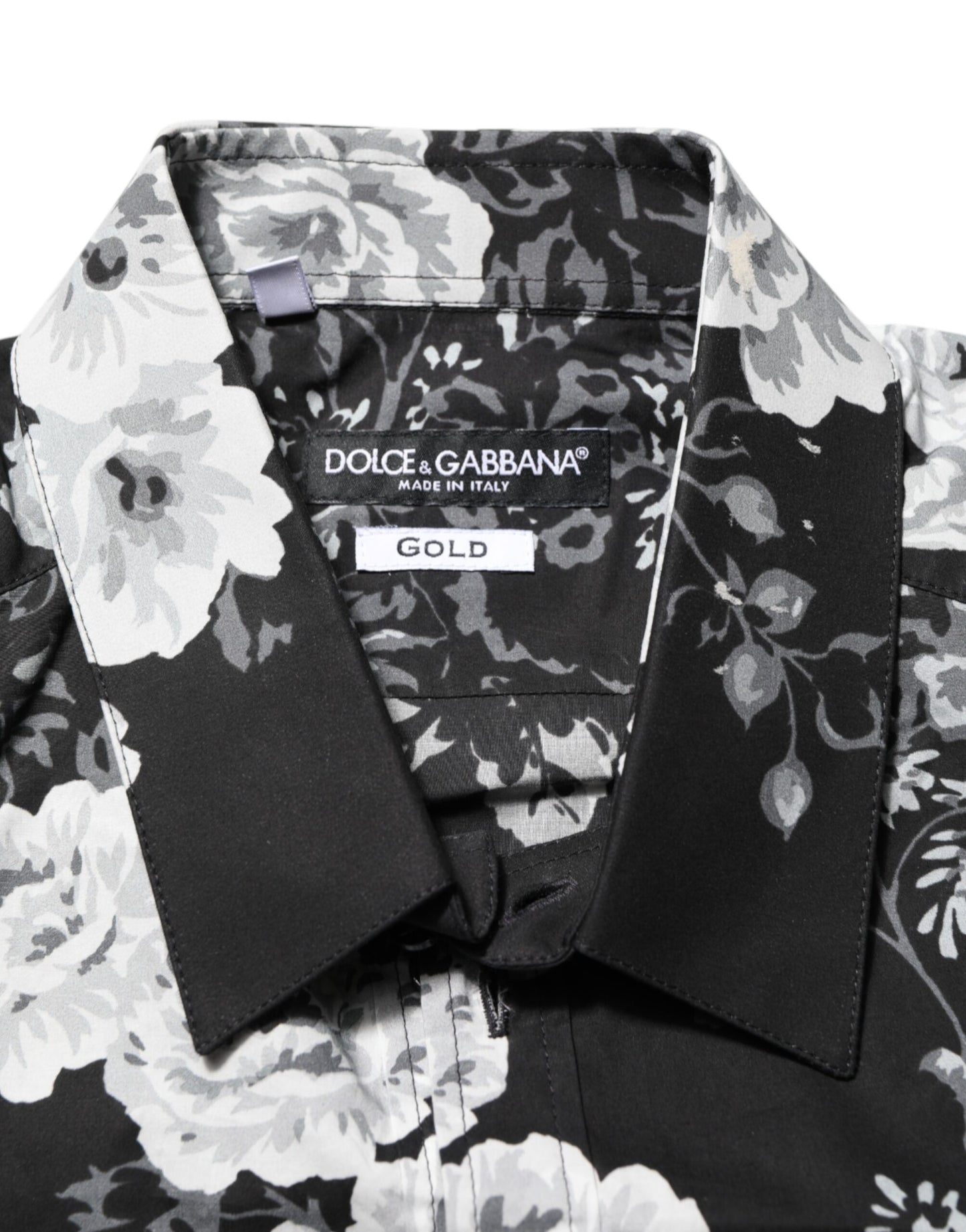 Black Floral Collared GOLD Casual Polo Shirt