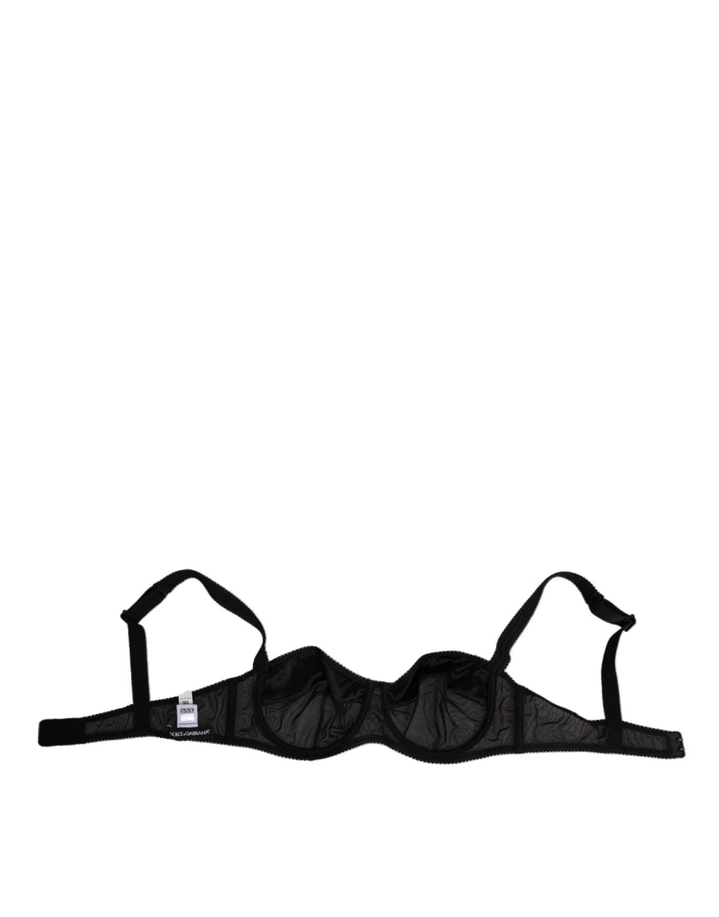 Black Nylon Underwired Balconette Bra Underwear