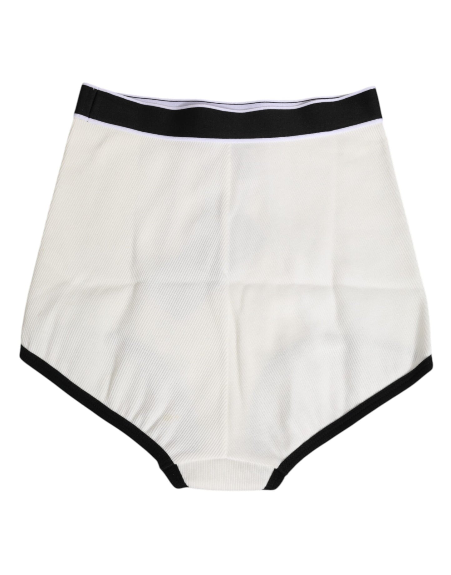 White Cotton Stretch High Waist Culotte Underwear