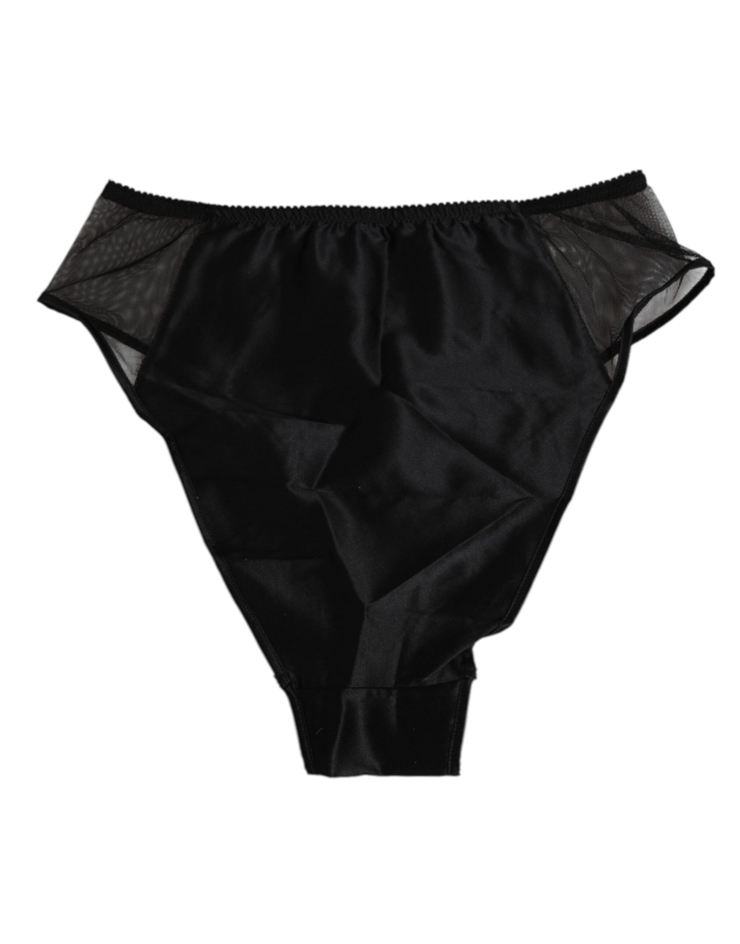 Dolce & Gabbana Black Silk Stretch High Waist Panty Underwear