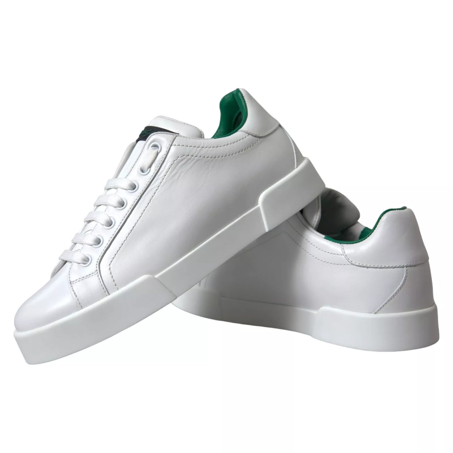 White Calf Leather Low Top Sneakers Shoes