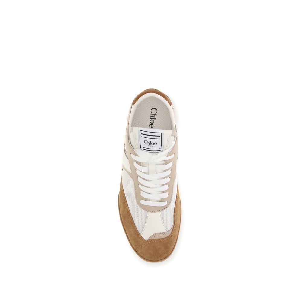 Chloé Brown Calf Leather Bos Taurus Athletic Sneakers