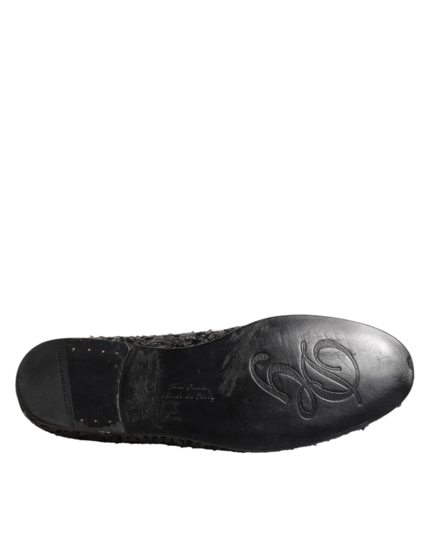 Black Sequined Slip On Loafers Dress Shoes