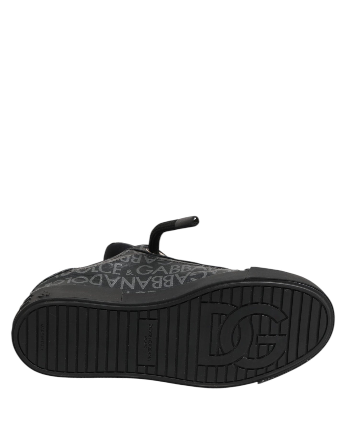 Black Cotton Denim Logo Low Top Sneakers Shoes