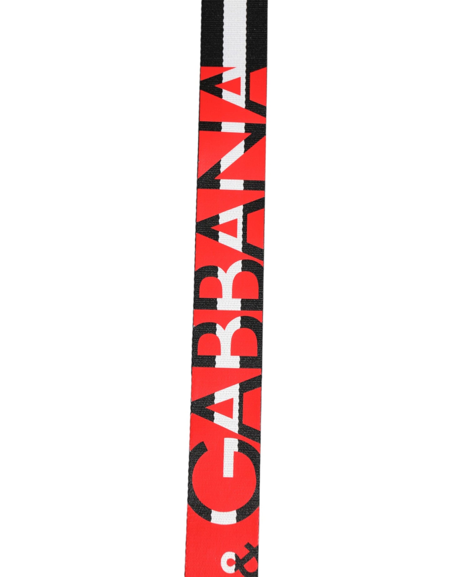 Black White Striped Logo Metal Buckle Belt