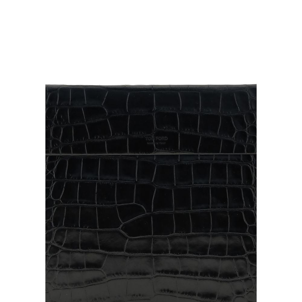 Crocodile print leather Pouch
