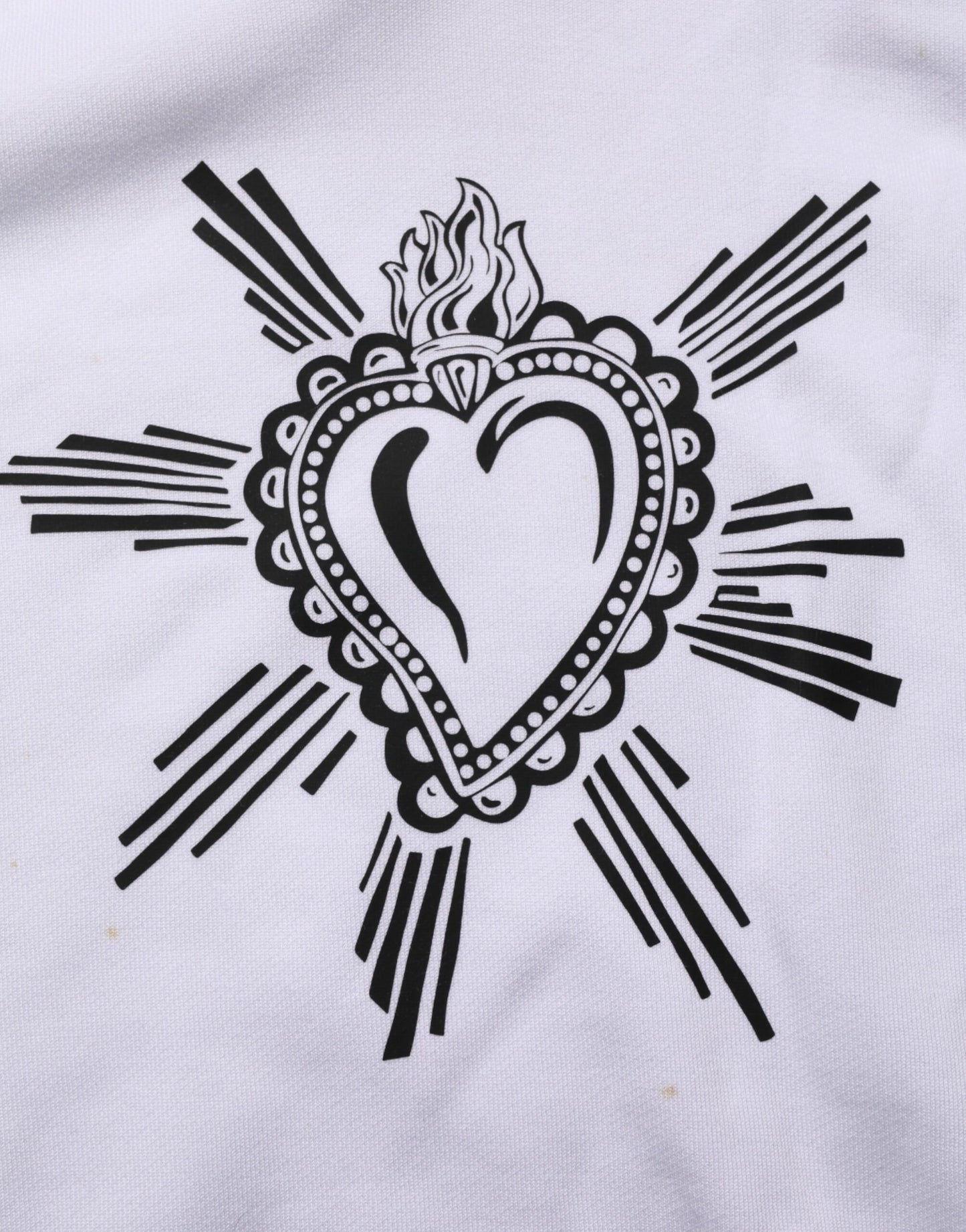 White Sacred Heart Hooded Sweatshirt Sweater