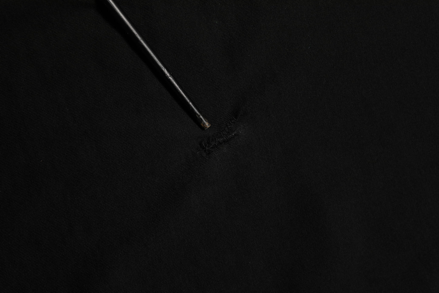 Black Logo Tape Cotton Crew Neck Men T-shirt