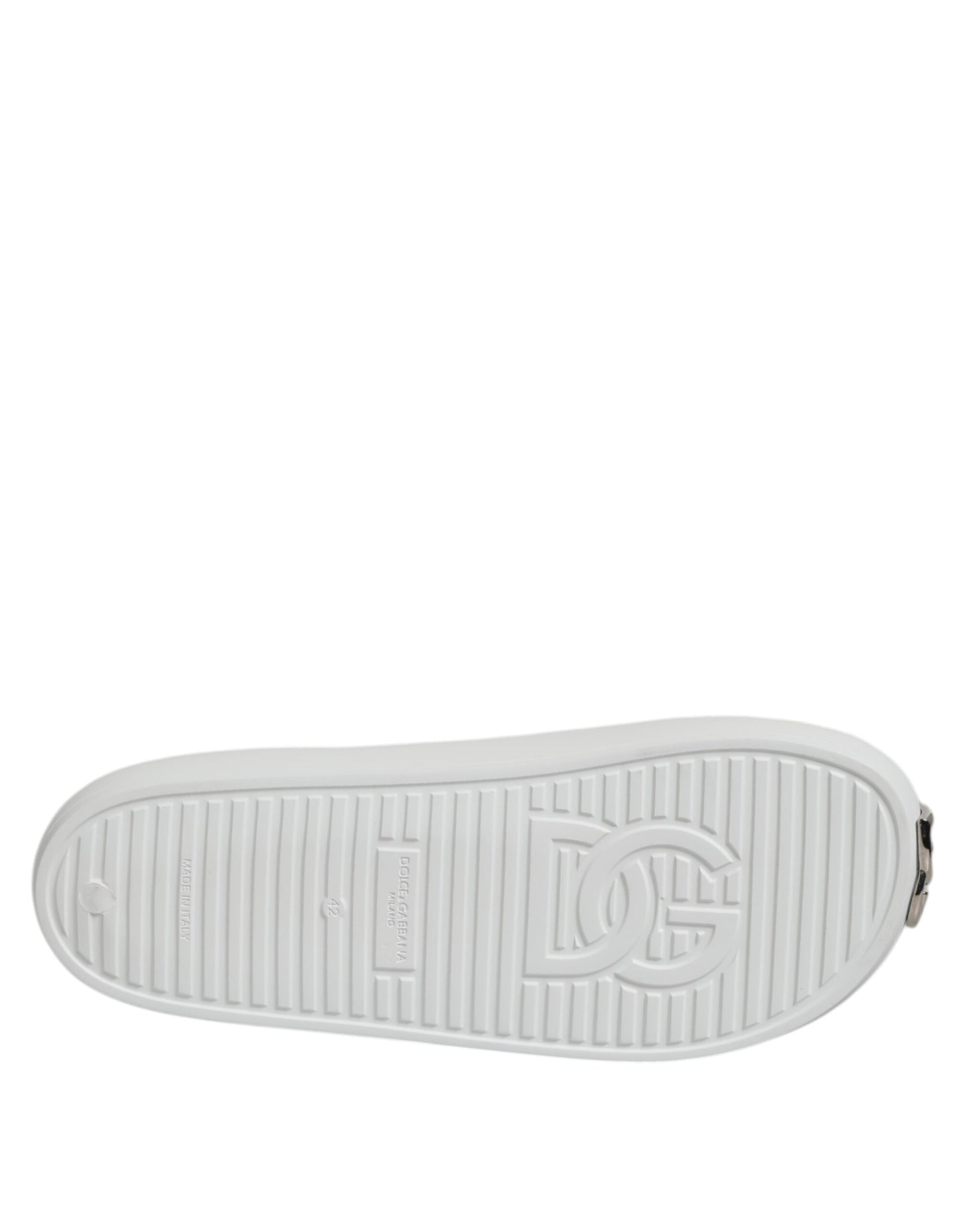 White Logo Slides Sandals Men Beachwear Shoes