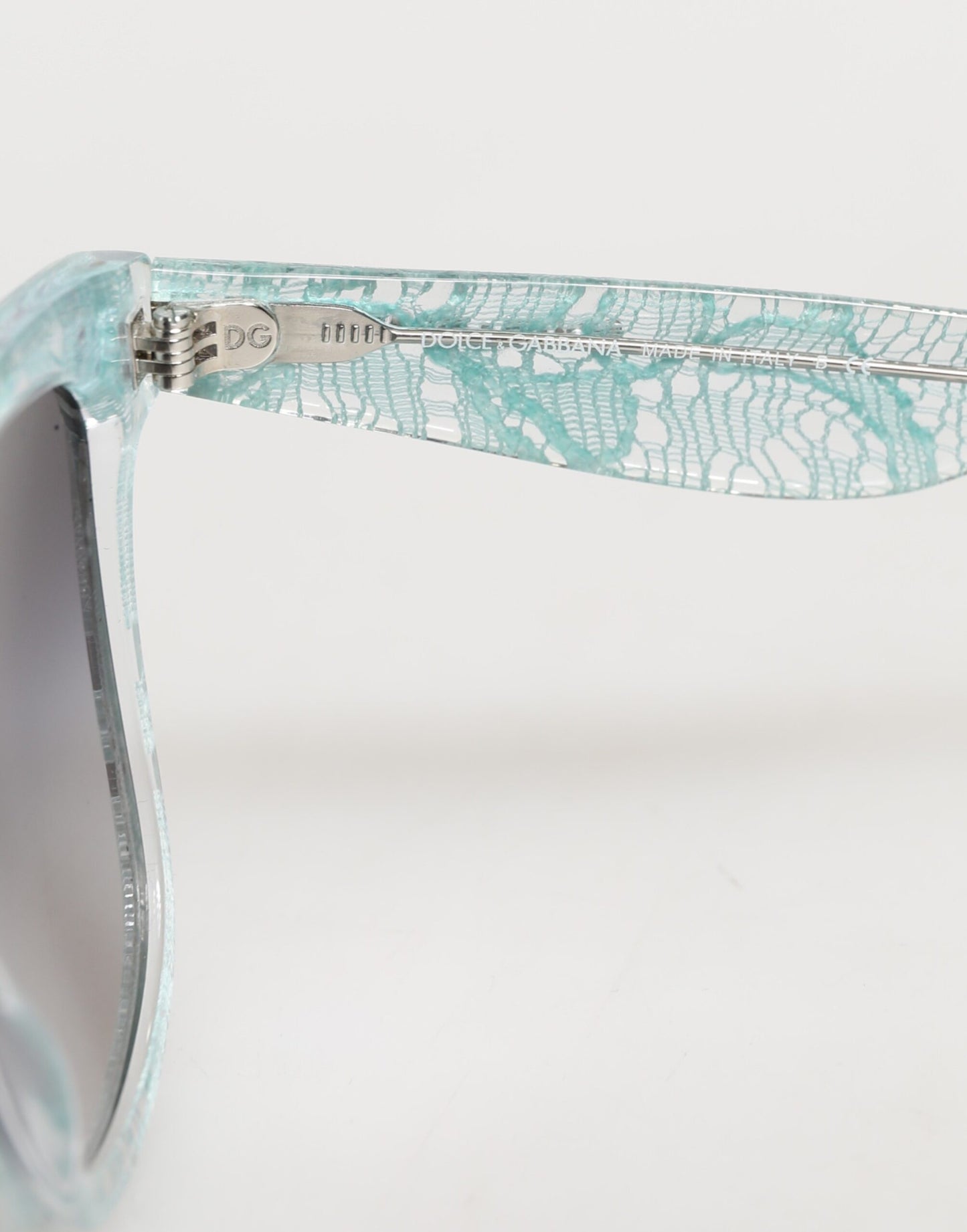 Dolce & Gabbana DG4190 Blue Lace Acetate Rectangle Shades Sunglasses