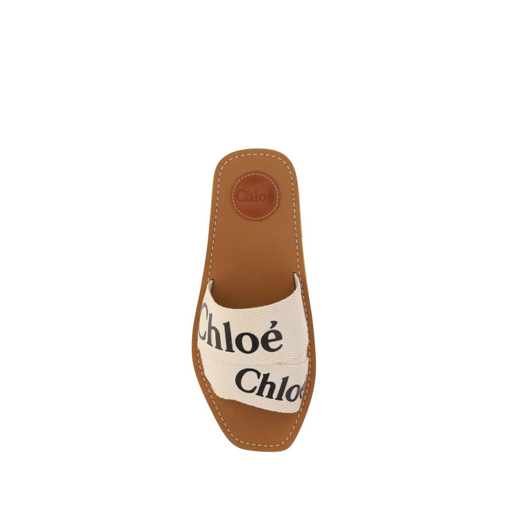 Chloé White Rubber Flat Sandals