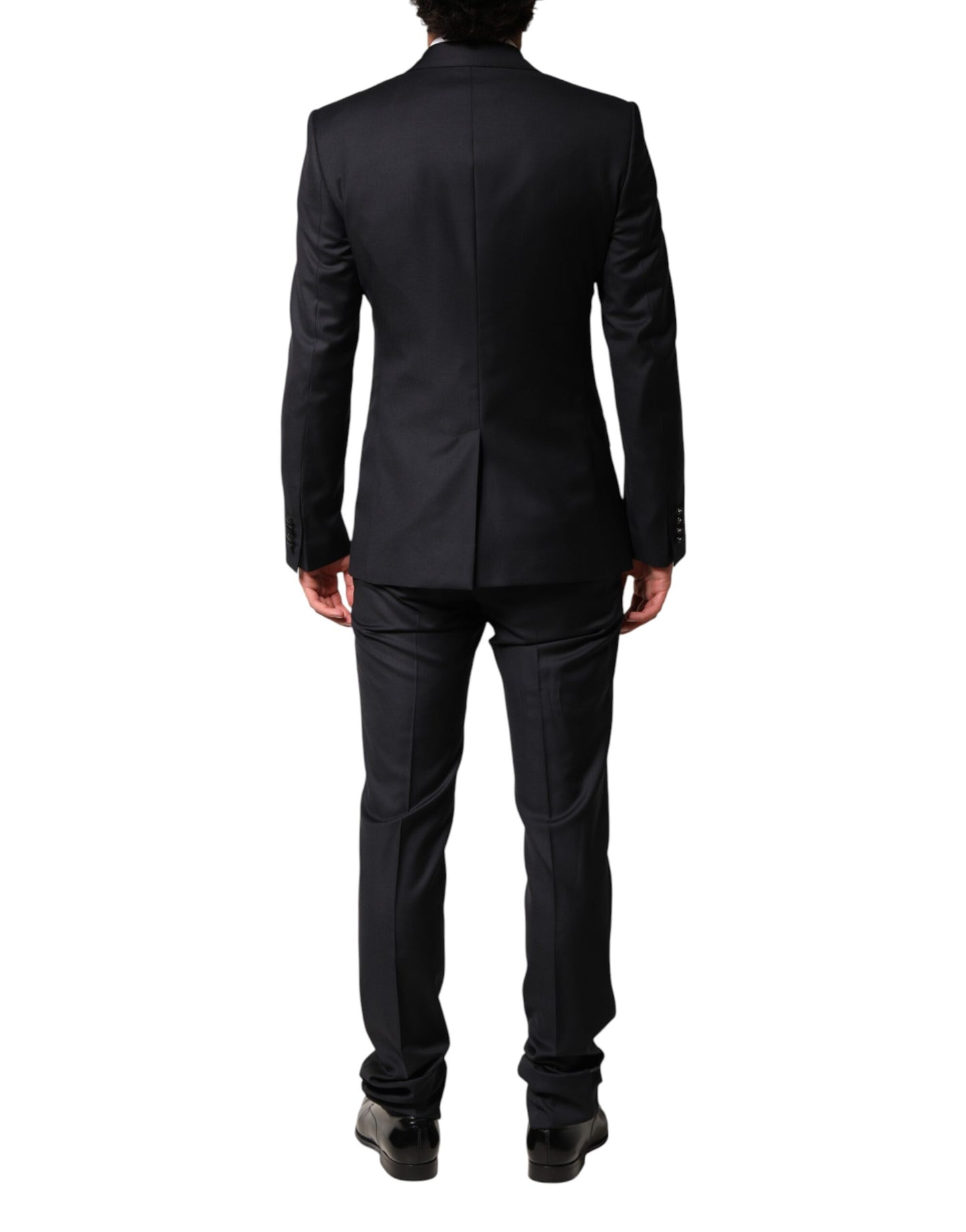 Dolce & Gabbana Blue Wool Single Breasted 3 Piece Men Suit