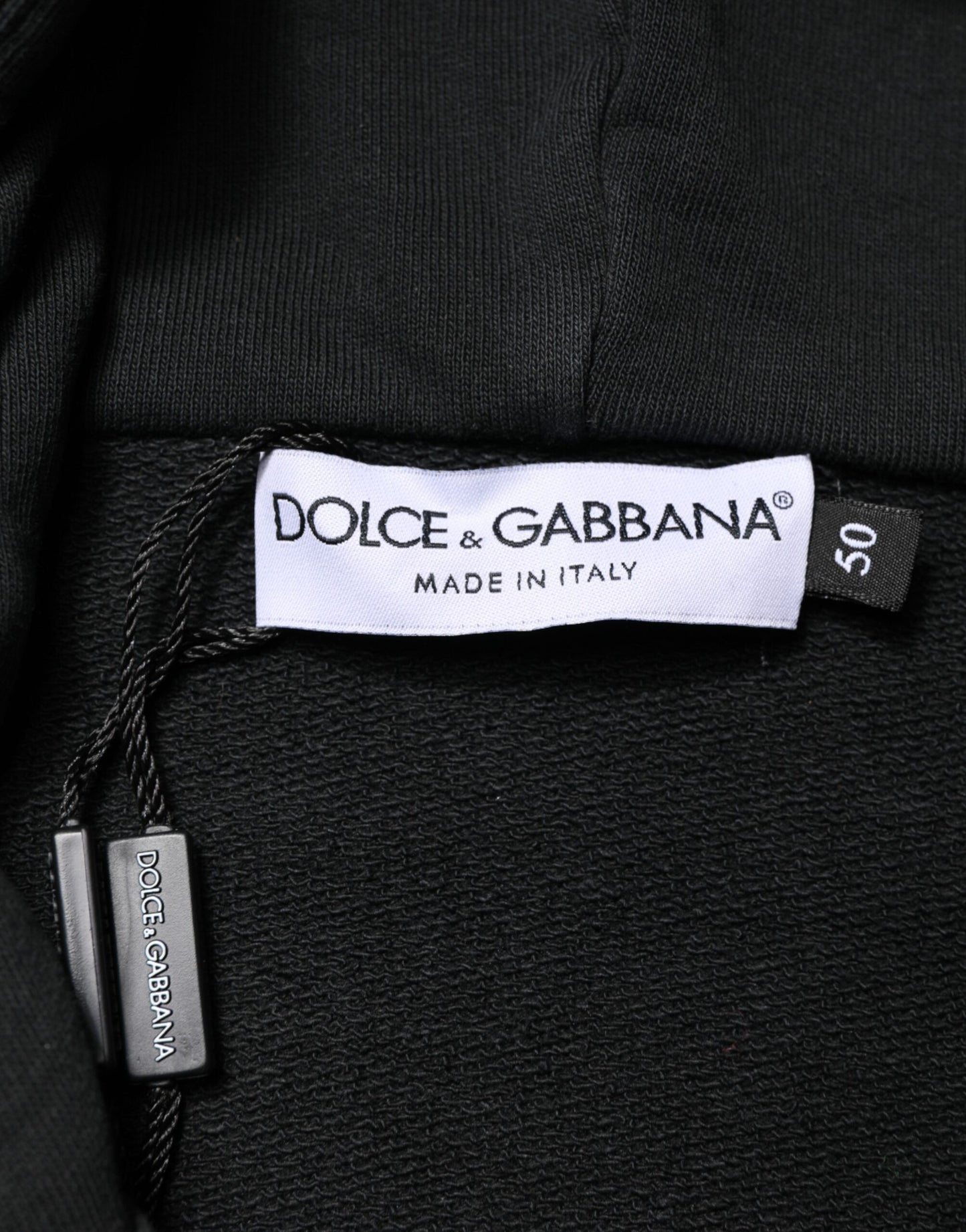 Dolce & Gabbana Black Logo Zipped Hooded Sweatshirt Sweater