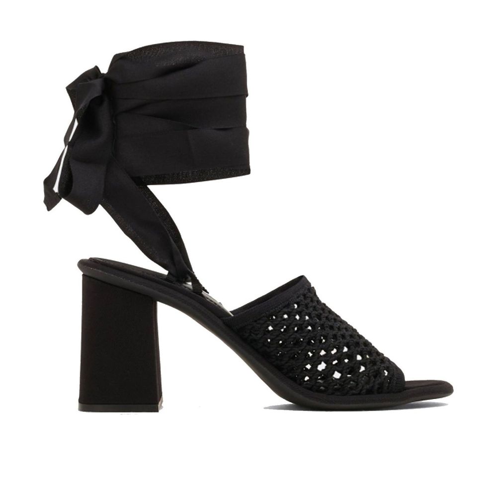 Miu Miu Black Fabric Platform Sandals