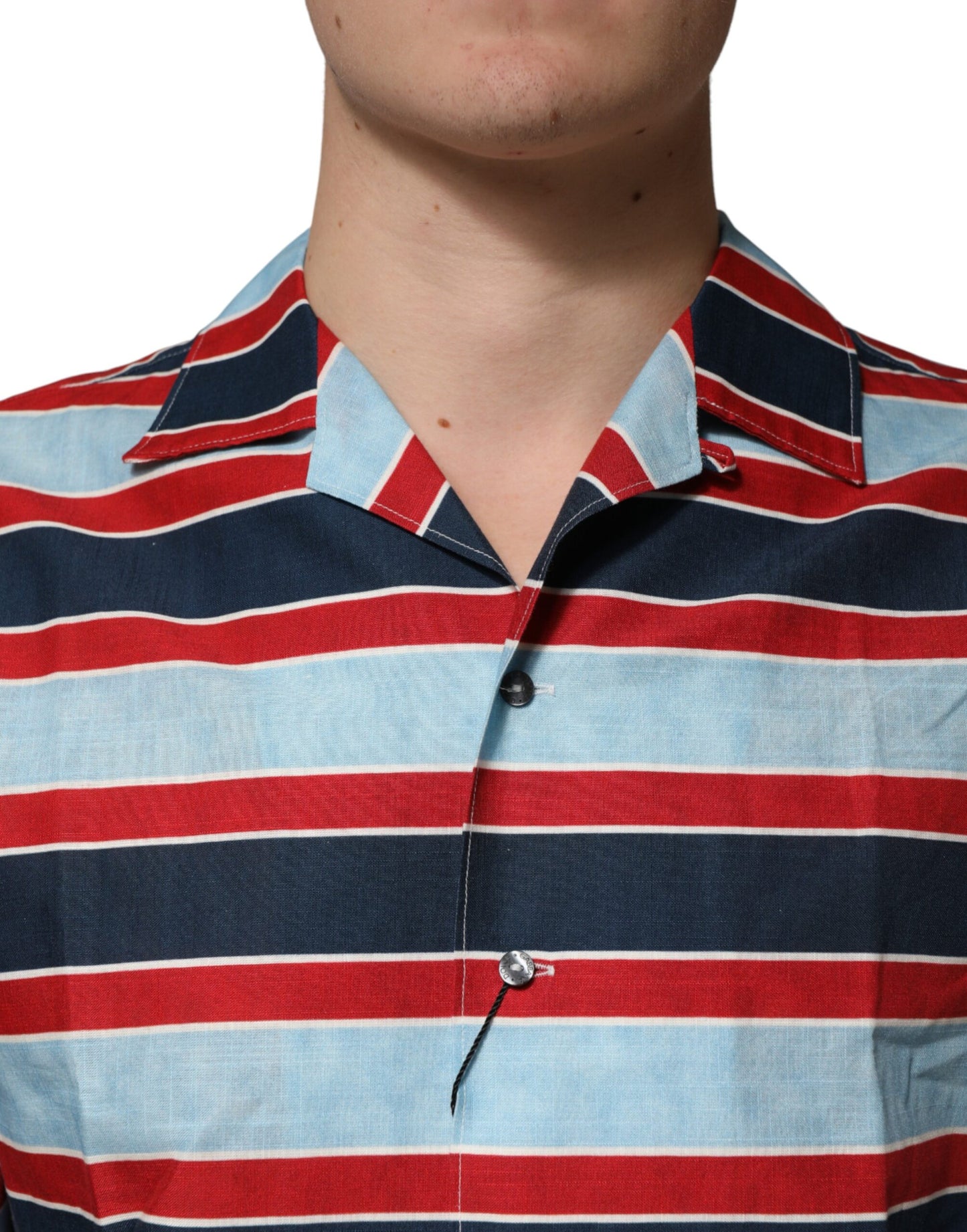 Dolce & Gabbana Multicolor Stripes Cotton Men Button Down Shirt