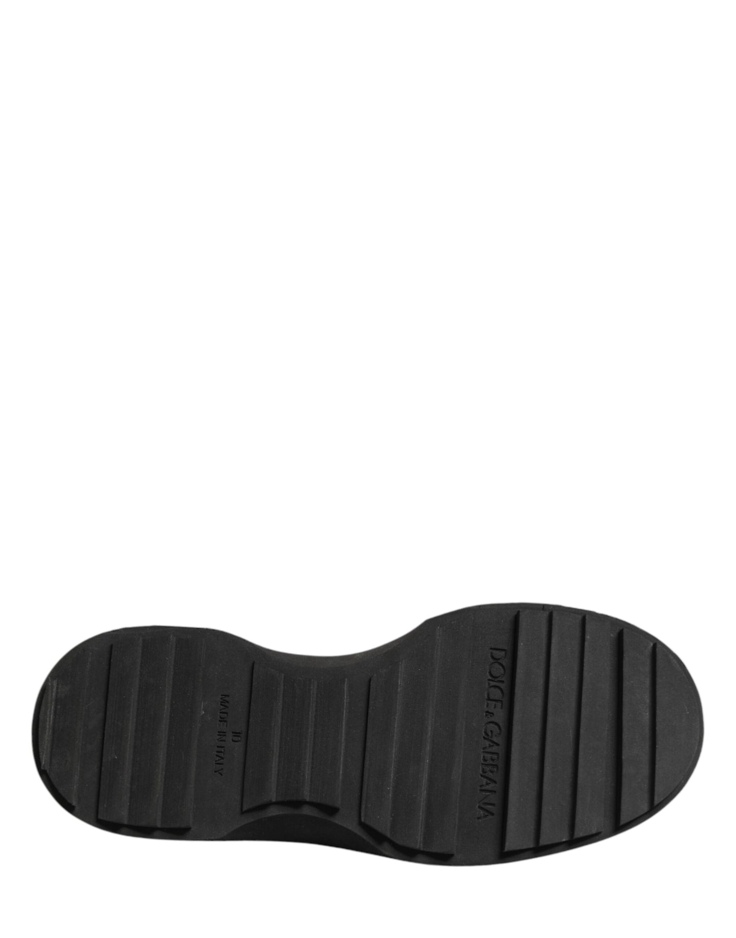 Dolce & Gabbana Black Leather DG Plaque Loafers Dress Shoes