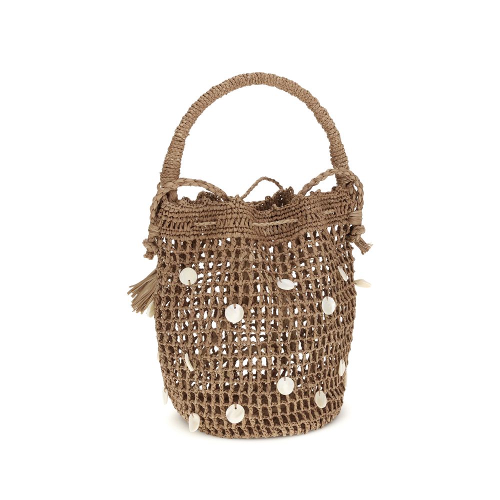 Alanui Brown Raffia Backet Bag