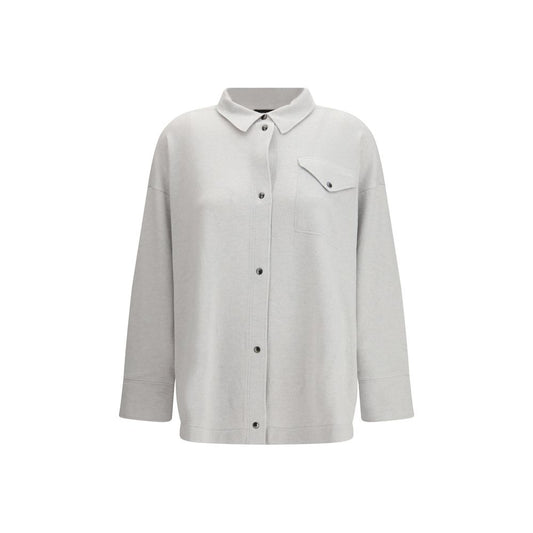Fabiana Filippi Gray Wool Dress Shirt