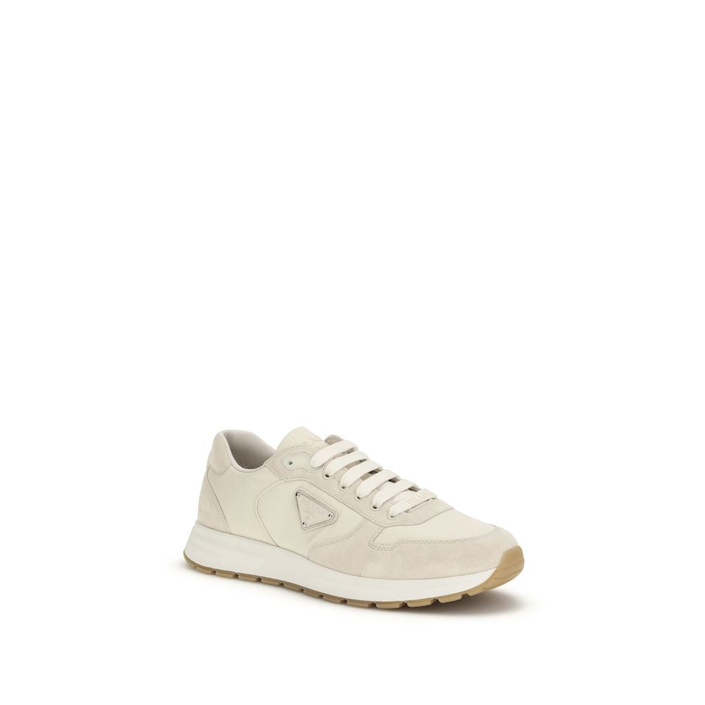Prada Beige Nylon Low Top Sneakers