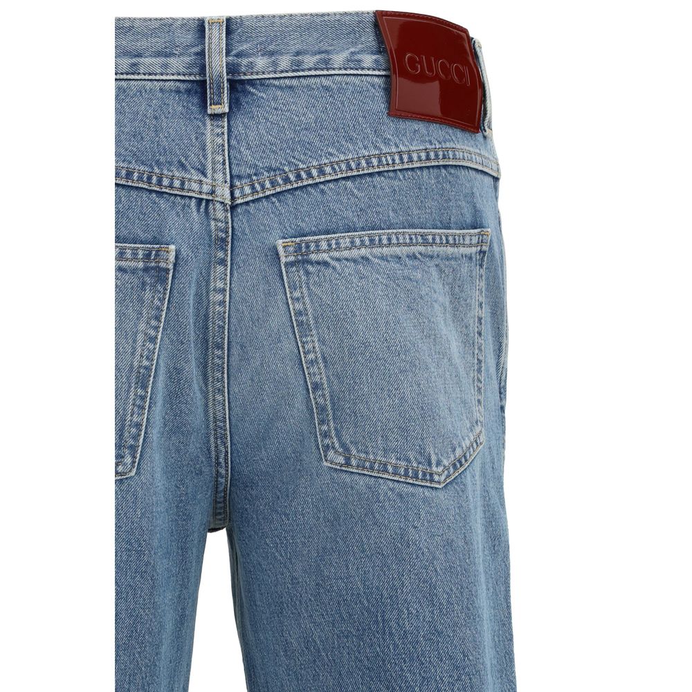 Gucci Blue Cotton Slim Fit Jeans